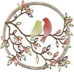 Ferraycle Metal Wall Art Bird on Tree Branch Silhouette Bird Hanging Ornament Porch Wall Decor for Living Room Outdoor Garden Bedroom Office Housewarming Party Decoration(Elegant Color) by Ferraycle