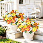 Uieke 24PCS Artificial Outdoor UV Resistant Faux Petunias Fake Fall Flowers - Image 6
