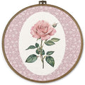 dvhdajed Coquette Pink Rose Round Wall Art Decor, Preppy Floral Framed Canvas Art, Pink Rose Nursery Round Wall Hanging Decor for Girl Room Bedroom Living Room Bathroom, 10x10 Inch by dvhdajed
