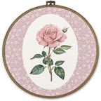 dvhdajed Coquette Pink Rose Round Wall Art Decor, Preppy Floral Framed Canvas Art, Pink Rose Nursery Round Wall Hanging Decor for Girl Room Bedroom Living Room Bathroom, 10x10 Inch by dvhdajed