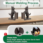 Horse Decorative Bookend Vintage Cast Iron Decor Heavy Book Ends Door Stop Unique Horse Head Statues Home Decor, Ideal for Reading Room Living Library Office Shelf Desk Decor (Terrier) - Image 7