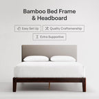 Nectar Bamboo Platform Bed Frame & Upholstered Headboard - Image 2