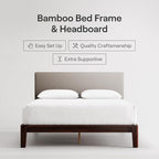 Nectar Bamboo Platform Bed Frame & Upholstered Headboard - Image 2