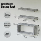 RICHER HOUSE 3-Set Rustic White Floating Shelf, Bathroom Shelf Over Toilet - Image 2