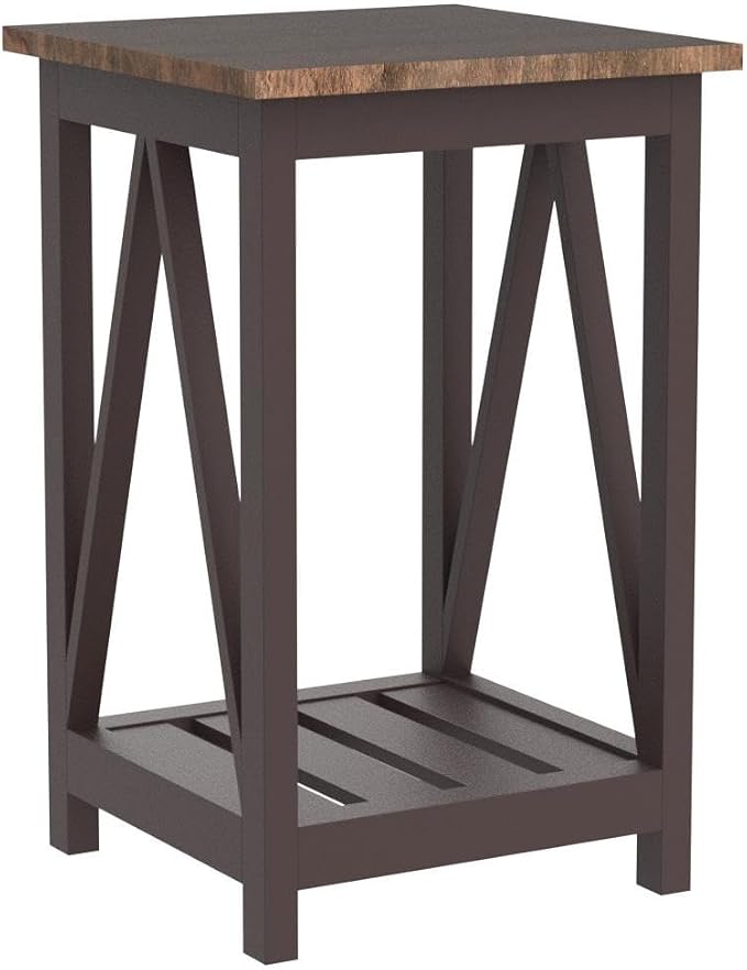 ChooChoo Farmhouse End Table, Rustic Vintage End Side Table - Image 5