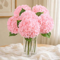 8 Pcs Real Touch Hydrangea Artificial Flowers, 21" Fake Flowers, Light Pink by Yastouay