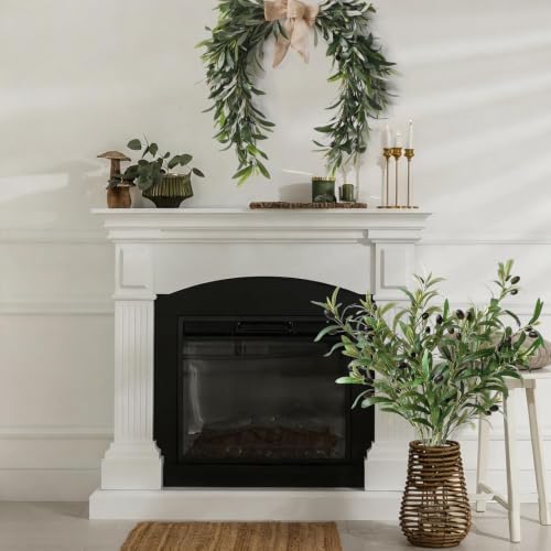 Leftover 4 Pcs 33.4'' Faux Tall Olive Branches for Vase Realistic,Tall Faux Greenery for Vase,Fake Plants,Eucalyptus Stems,Faux Stems for Centerpieces Decoration,Home Decor,Coffee Table Decor - Image 7