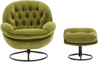 TRIPLE TREE Modern Swivel Accent Chair, Mid-Century Lounge Chair and Ottoman Set - Image 6