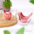 Notakia Pink Bird Figurines Set of 2 Small Bird Statues Home Decor - Image 2