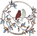 Ferraycle Metal Wall Art Bird on Tree Branch Silhouette Bird Hanging Ornament Porch Wall Decor for Living Room Outdoor Garden Bedroom Office Housewarming Party Decoration(Vintage Color) by Ferraycle