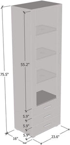 Meble Furniture Soho S1 1D3S Modern Freestanding Bookcase — 16-Color - Image 2