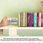 Mini Decorative Books for Home Decor, Small Wood Book Stack for Table Decor, Home Sweet Home Decor Books for Living Room Bookshelf, Farmhouse Stacked Books Decor（L36） - Image 2
