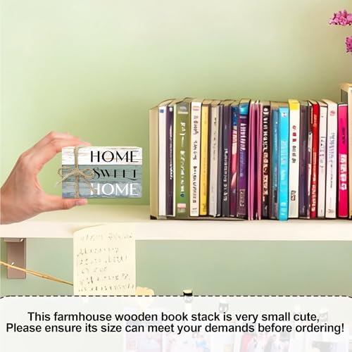 Mini Decorative Books for Home Decor, Small Wood Book Stack for Table Decor, Home Sweet Home Decor Books for Living Room Bookshelf, Farmhouse Stacked Books Decor（L36） - Image 2