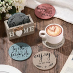 Queekay House Warming Gifts New Home Farmhouse Coasters Set of 6, Peach - Image 6