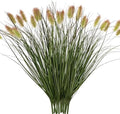 Ttranewsoo Artificial Grass, Fake Grass, Artificial Shrubs, Wheatgrass Cattails Fake Grass Decorations, Artificial Plants, Ornamental Grass, Outdoor Fake Grass, Green Leafy Decorations (12PCS) by Ttranewsoo