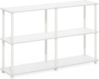 Furinno Turn-N-Tube Storage Shelves, 3-Tier 47.4 Wide Book Shelf, Corner Shelf - Image 6