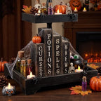 Lineshading 4 Pcs Halloween Table Decoration Wooden Book, Spell Potion Sign - Image 4
