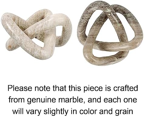 Creative Co-Op Modern Decorative Marble Link Knot, Beige - Image 7