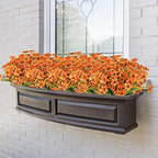 Artificial Outdoor Flowers,8 Bundles Outdoor Fake Flowers UV Resistant Faux Outside Plastic Flower Plants for Outside Indoor Décor(Orange Red) - Image 2
