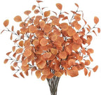 16Pcs Artificial Eucalyptus Leaves Stems 33.8‘’ Eucalyptus Branches Fake Poinsettia Flowers Faux Plants for Home Table Fireplace Party Wedding Thanksgiving Décor by Tepaler