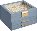 SONGMICS Jewelry Box with Glass Lid, 3-Layer, 2 Drawers by SONGMICSbySONGMICSHOME