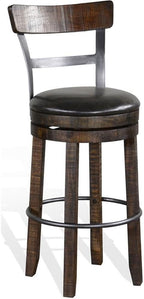 Pemberly Row Set of 3 Wood Bar Unit and 2 Swivel Barstool - Image 3