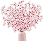 16 Pcs Artificial Silk Cherry Blossom Branches 15.7in for Vase ,Pink Peach by UNLEMONI