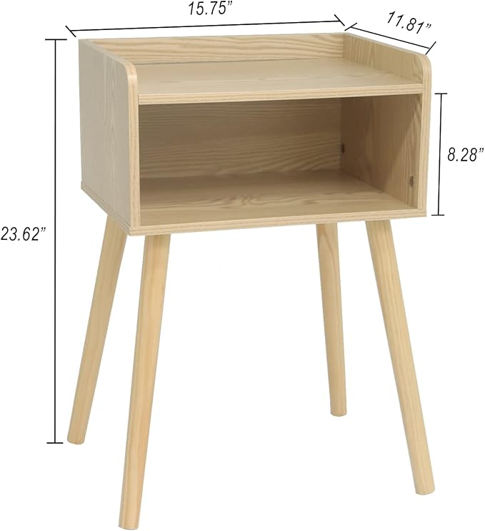MaxSmeo Nightstand, Mid Century Modern Side Table Bedroom - Image 3