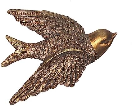 S-MANTIS Vintage Wall Sculpture, Antique Pediment Hallway Wall Art, Hand Painted Bird With Exquisite Wing And Feather Details, Aesthetic Room Decor Unique Gift (Antique Bird) by S-MANTIS