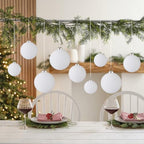 46Pcs Velvet Christmas Ball Ornaments Set - Flocked Shatterproof Christmas Tree Decorations Classic Hanging Ornaments with Rope for Xmas Wreath Holiday Home Decor (Multi-Size, White) - Image 7