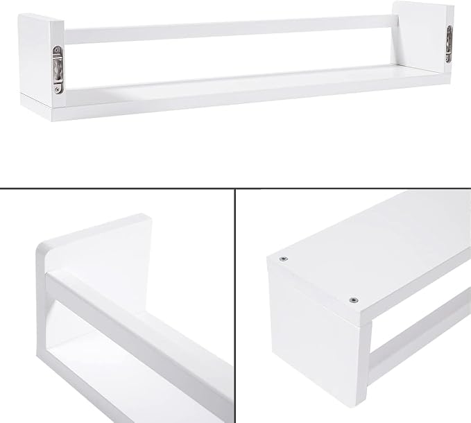 AZSKY Nursery Bookshelves White, 24 Inch Floating Bookshelves - Image 5