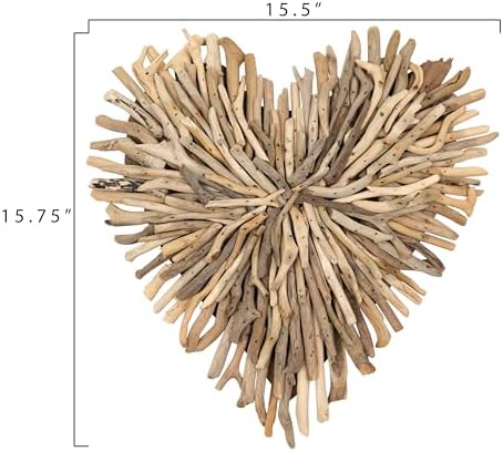Creative Co-Op Driftwood Heart Shaped Wall Décor - Image 2