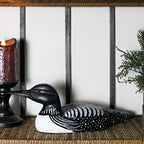 CVHOMEDECO. Primitives Hand Engraving and Painted Wood Loon Farmhouse Figurine Decorative Accent, 15 Inch - Image 2
