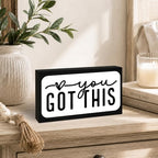 3x5 Encouragement Wooden Block Sign, You Got This, Black Frame - Image 4