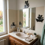 Lucky Merit Black Cat Halloween Bathroom Decor, 3 Pcs Wooden Cat Wall Art - Image 4