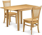 East West Furniture NDVA3-OAK-W 3 Piece Modern Dining Table Set Contains a by EastWestFurniture