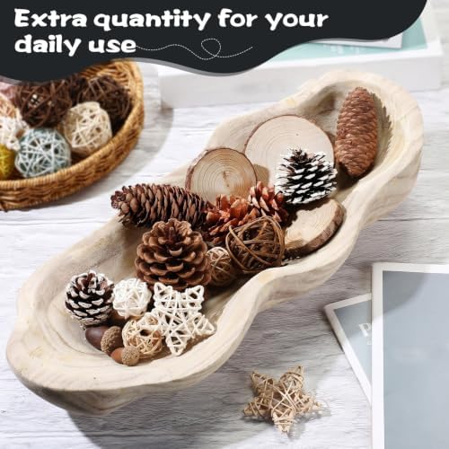 Nuogo 16 Inch Wooden Wavy Edge Dough Bowl Supplies, Light Wood Color - Image 4
