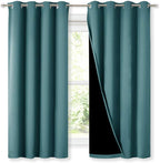 NICETOWN 100% Blackout Curtain Panels, Thermal Insulated Black Liner Curtains by NICETOWN