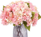 Kimura's Cabin 6pcs Fake Hydrangeas Flowers Artificial Silk Hydrangea,Pink by WeddingPartyArrangementBouquetsDecorationArtificialFlowers