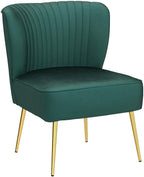 HULALA Home Velvet Accent Chair, Modern Upholstered Cute Side Chair - Image 4