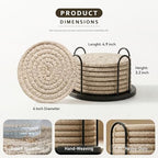 Lazebox Coasters Set of 8 for Drinks, 4 Inch Large Coasters for Coffee Table, Tabletop Protection for Hot & Cold Drinks, Versatile Coasters for Home Decor, Non-Slip & Easy to Clean, Mixed Brown - Image 4