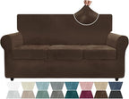 ZNSAYOTX Luxury Velvet Couch Cover 4 Piece Stretch Sofa Covers by ZNSAYOTX