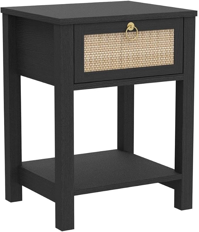 SICOTAS Rattan Nightstand, Rattan Decor Drawer - Image 5