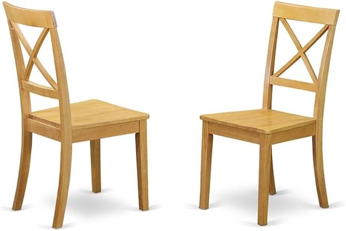 East West Furniture BOC-OAK-W Boston Kitchen Dining Chairs by EastWestFurniture