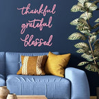 3 Pieces Thankful Grateful Blessed Letter Sign Metal Wall Decor - Image 2