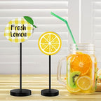 Maitys 3 Pcs Summer Lemon Wooden Table Decor Yellow Lemon Tiered Tray Decor - Image 6