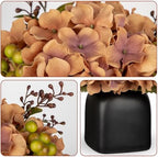 Briful Artificial Fall Hydrangea Arrangement, Matte Black Vase Centerpiece - Image 4