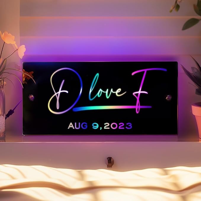 VEELU Personalized Name Mirror Light Up LED Wall Decoration - Image 8