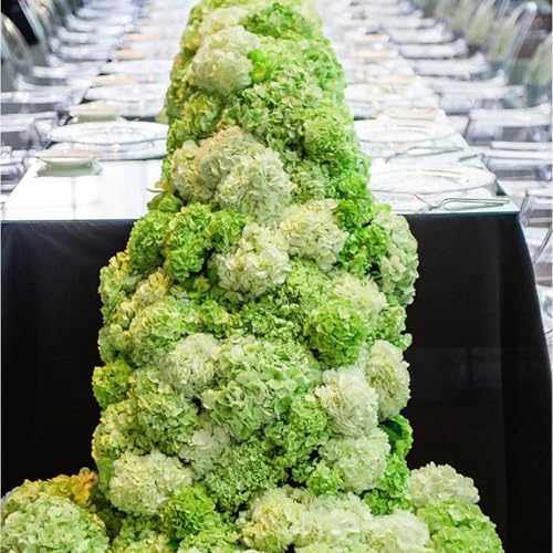 Coferset 4pcs Lifelike Real Touch Hydrangea Artificial Flowers,Green - Image 4