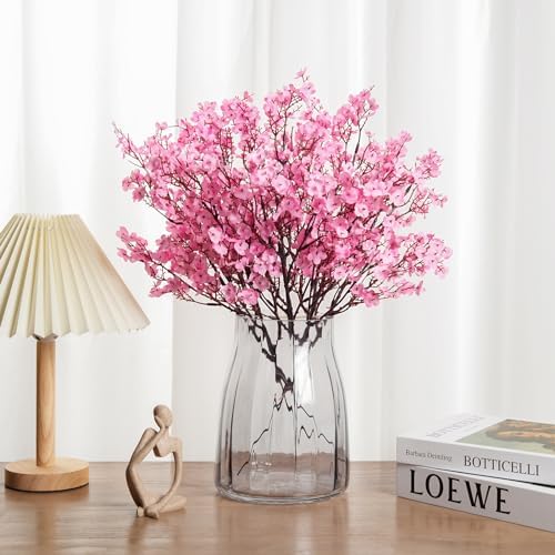 8Pcs Artificial Babys Breath Flowers Real Touch Pink Fake Flower Decoration - Image 2